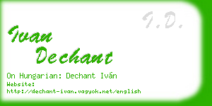 ivan dechant business card